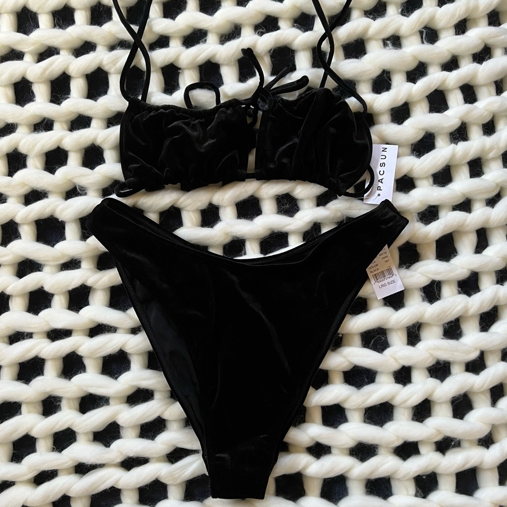 Kendall & Kylie Pac Sun Velvet Black Bikini